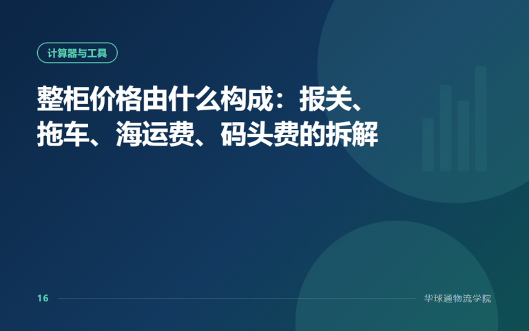 整柜价格由什么构成：报关、拖车、海运费、码头费的拆解